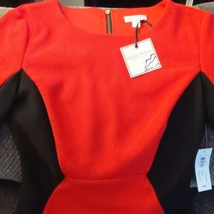 Bisou Bisou red and black colorblock dress and bonus RN colorblock dress